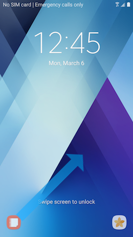 How can I pin apps on the lock screen of my Samsung Galaxy A5 2017 to quickly launch them?