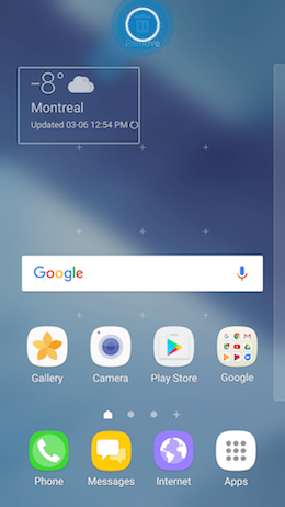 How do I add the Weather and Clock widget to the Home screen of my Galaxy A5 2017?