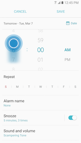 Galaxy A5 (2017): How do I set alarms on my Samsung Galaxy A5 2017 (SM-A520W)?