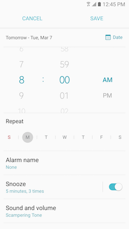 Galaxy A5 (2017): How do I set alarms on my Samsung Galaxy A5 2017 (SM-A520W)?