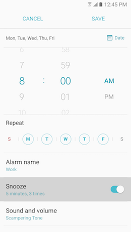 Galaxy A5 (2017): How do I set alarms on my Samsung Galaxy A5 2017 (SM-A520W)?