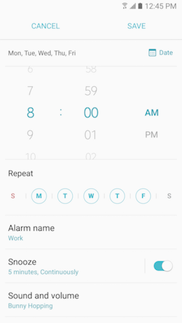 Galaxy A5 (2017): How do I set alarms on my Samsung Galaxy A5 2017 (SM-A520W)?