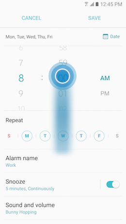 Galaxy A5 (2017): How do I set alarms on my Samsung Galaxy A5 2017 (SM-A520W)?