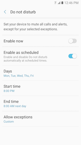 What is the Do not disturb feature, and how do I use it on my Galaxy A5 2017?