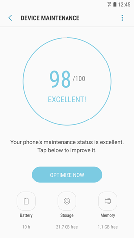 How can I use device maintenance to optimize the performance of my Galaxy S6?