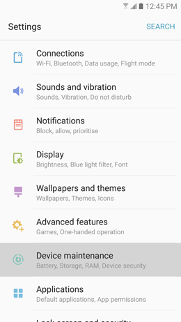How can I use device maintenance to optimize the performance of my Galaxy A5 2017?