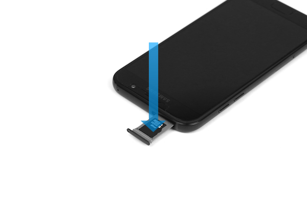 2017 a520f micro SD mapa soporte trineo cajón azul Samsung a5 