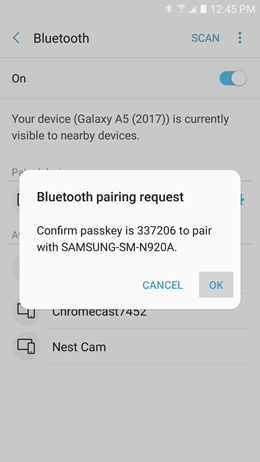 How do I pair my Samsung Galaxy A5 2017 to a Bluetooth device?