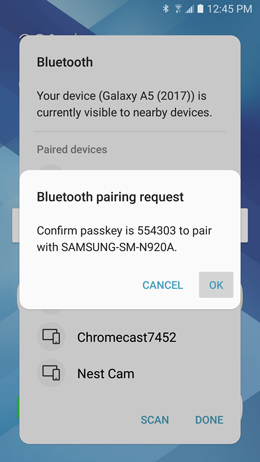 How do I pair my Samsung Galaxy A5 2017 to a Bluetooth device?