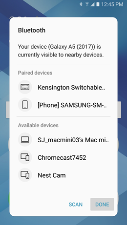How do I pair my Samsung Galaxy A5 2017 to a Bluetooth device?