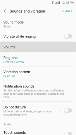 How do I change the volume settings and notification sounds on my Samsung Galaxy A5 2017?