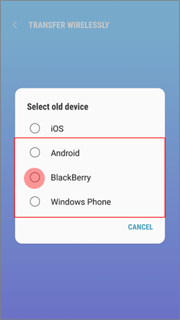 How to transfer data from my BlackBerry to my new device with Smart Switch?