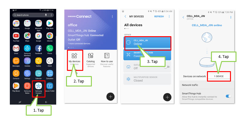 Samsung Connect Home: I do not know how to access to detail page for my connected devices