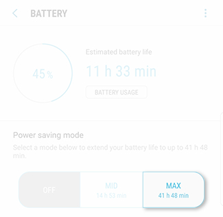 Galaxy Note8: How do I use the power saving modes on my Samsung Galaxy Note8 (SM-N950W)?