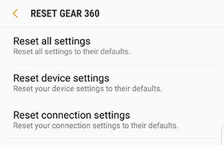 Gear 360 (2017): How do I reset my Samsung Gear 360 (SM-R210)?