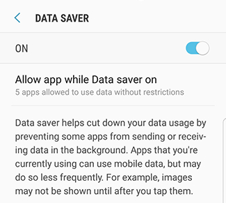 Turn Data Saver On or Off 1