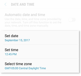 Manual Date and Time