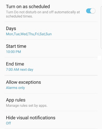 Do Not Disturb Schedule