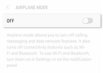 Turn Off Airplane Mode from Settings