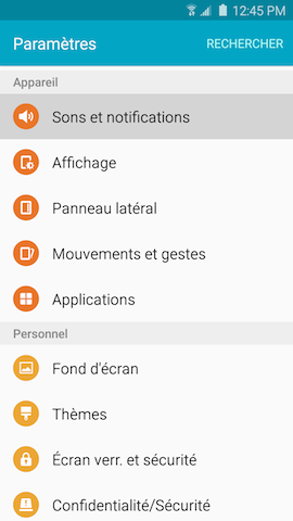 Galaxy S6 edge: Mode ne pas déranger (SM-G925W)