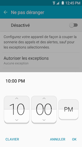 Galaxy S6 edge: Mode ne pas déranger (SM-G925W)