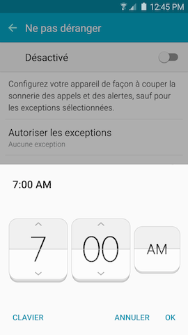 Galaxy S6 edge: Mode ne pas déranger (SM-G925W)