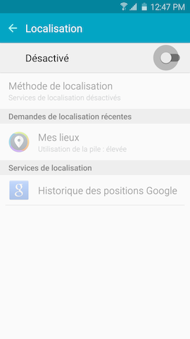 Galaxy S6 edge: Services de localisation (SM-G925W)