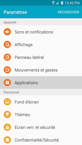 Galaxy S6 edge: Désinstaller ou désactiver des applications (SM-G925W)