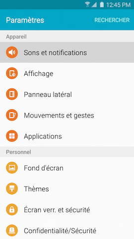Touchez Sons et notifications 2