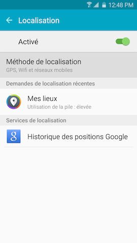 Galaxy S6 edge: Services de localisation (SM-G925W)