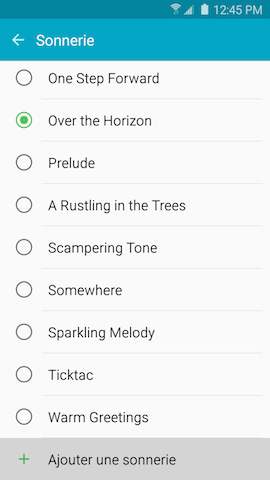 Faites défiler le menu et touchez Ajouter une sonnerie