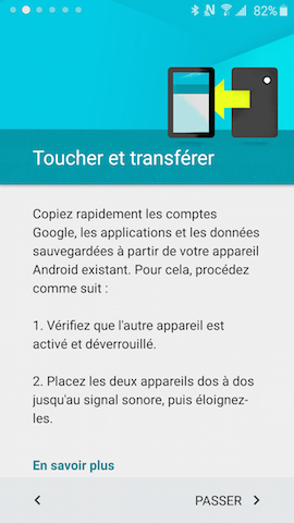 Grand Prime: Transfert des données d'un compte Google par NFC (SM-G530W)