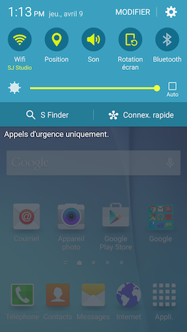 Galaxy S6: Luminosité de l’écran (SM-G920W)