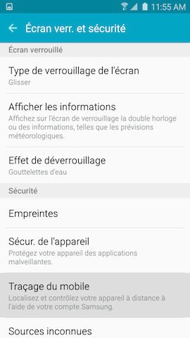 Galaxy S6 edge: Effacer toutes les données personnelles (SM-G925W)