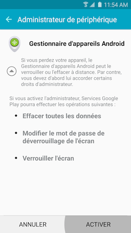 Galaxy S6 edge: Effacer toutes les données personnelles (SM-G925W)