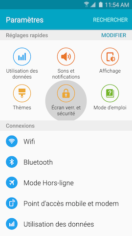 Galaxy S6 edge: Effacer toutes les données personnelles (SM-G925W)