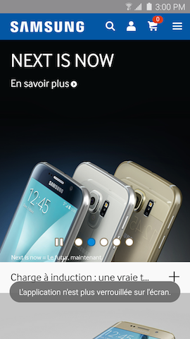 Galaxy S6: Épingler une application sur l'écran de l'appareil (SM-G920W)