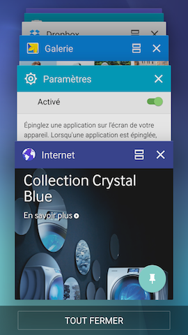 Galaxy S6: Épingler une application sur l'écran de l'appareil (SM-G920W)