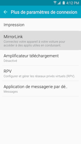 Android 5.0.2 | Comment utiliser MirrorLink pour connecter mon Galaxy S6 à mon véhicule ?