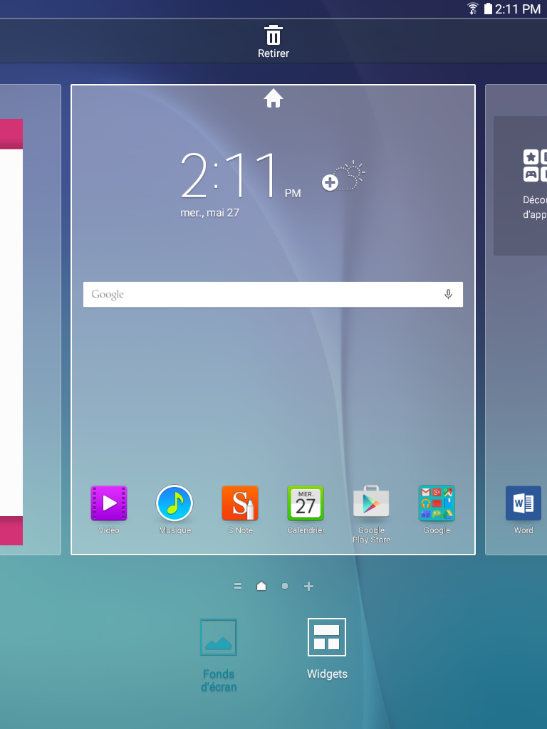 Galaxy Tab A: Changer le fond d’écran (SM-T350)