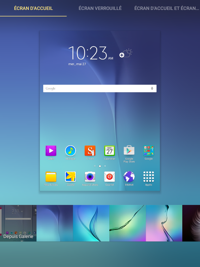 Galaxy Tab A: Changer le fond d’écran (SM-T350)
