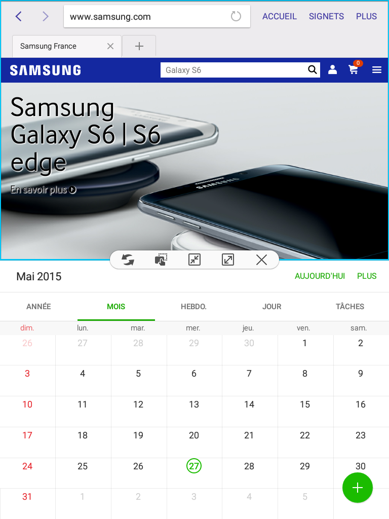 Galaxy Tab A: Mode multitâches (SM-T350)