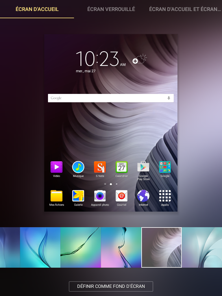 Galaxy Tab A: Changer le fond d’écran (SM-T350)