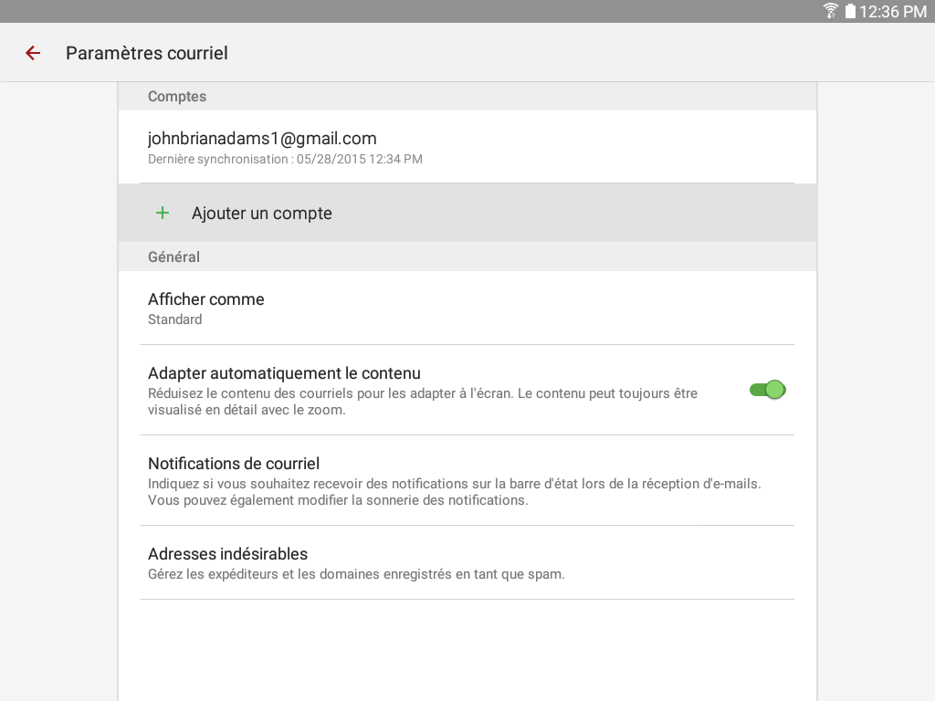 Galaxy Tab A: Ajouter un compte de courriel (SM-T350)
