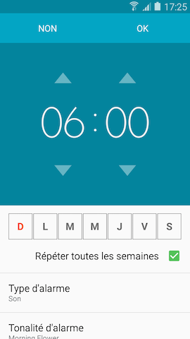 Galaxy S5 (Lollipop): Alarme de réveil (SM-G900W)