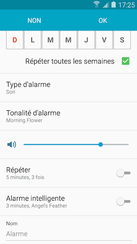 Galaxy S5 (Lollipop): Alarme de réveil (SM-G900W)