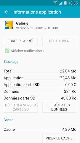 Galaxy S5 (Lollipop): Déplacer des applications vers la carte mémoire (SM-G900W)