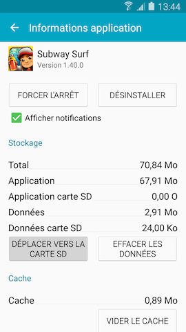 Galaxy S5 (Lollipop): Déplacer des applications vers la carte mémoire (SM-G900W)