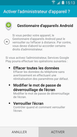 Galaxy S5 (Lollipop): Effacer toutes les données personnelles (SM-G900W)
