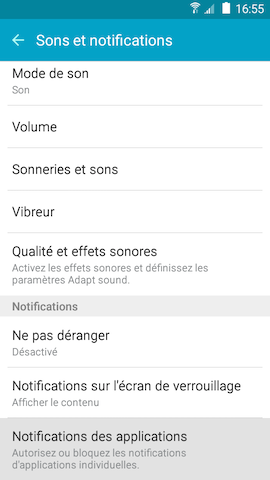 Grand Prime: Masquer des notifications sur l'écran de verrouillage (SM-G530W)